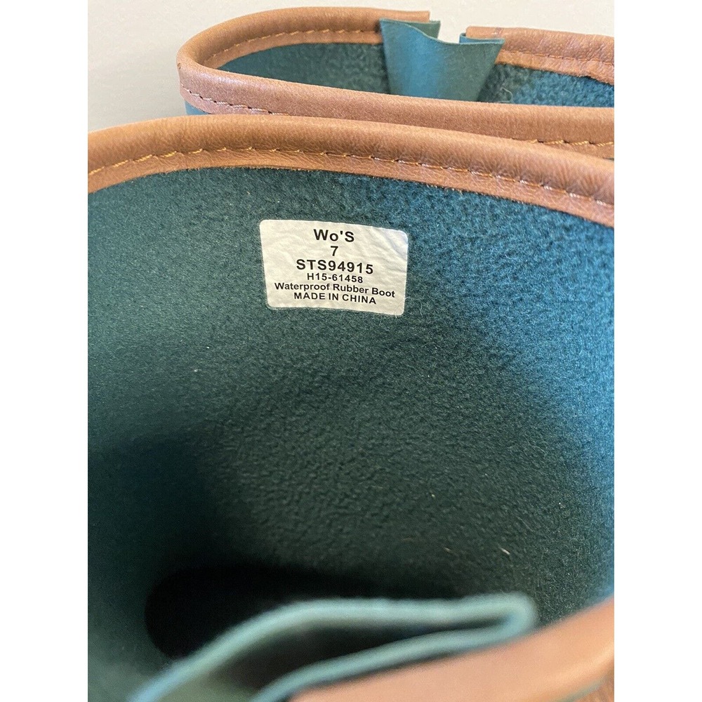 Sperry Top Sider Walker Fog Women's sz7 Rain Boots Green Retro Classic buckle - Picture 3 of 10